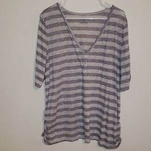 3/4 sleeve striped top